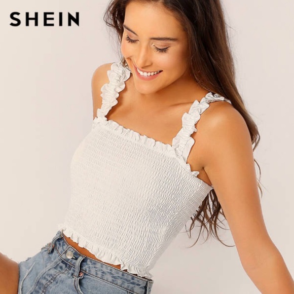 SHEIN Tops - Shein White Smock Frill Tank Size Small